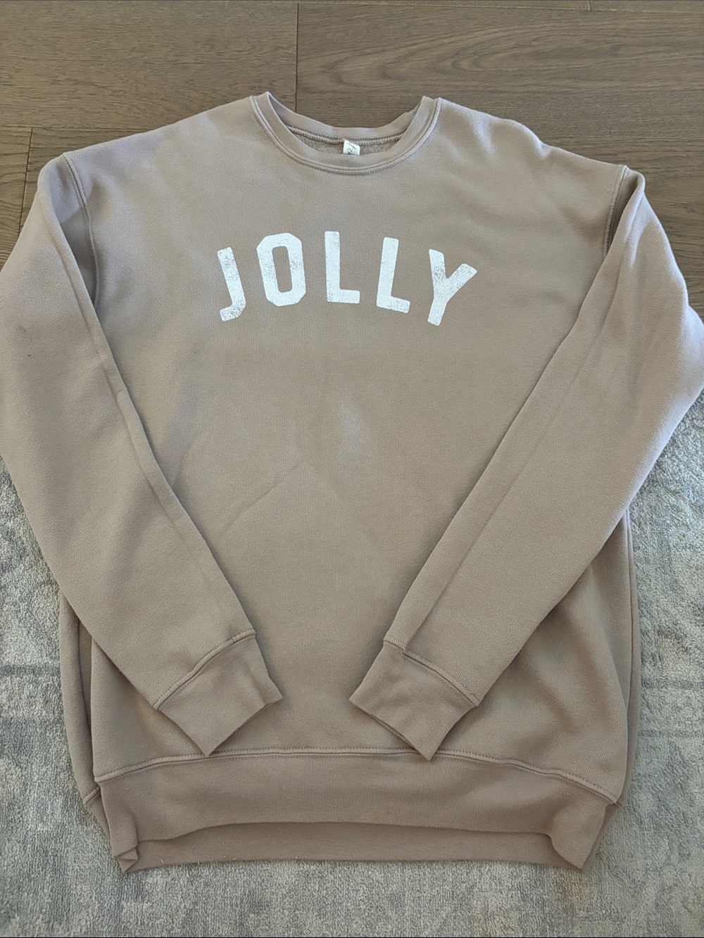 Taupe Crewneck Sweatshirt with JOLLY Graphic